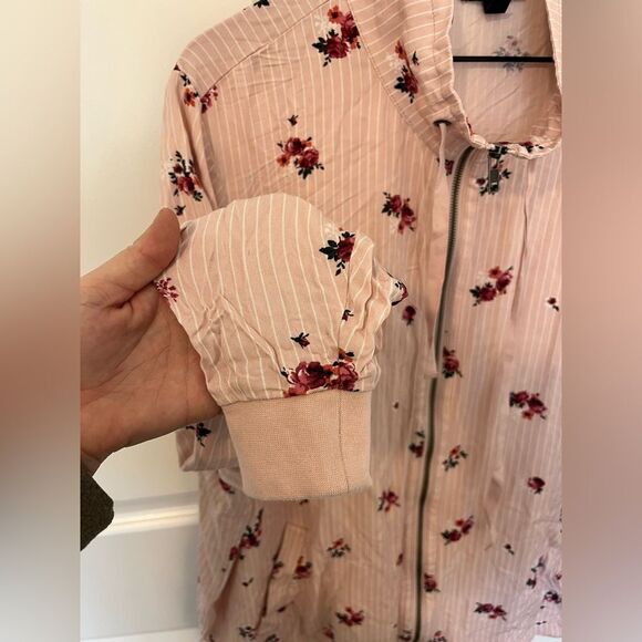 Torrid Pink Floral Stripe Twill Track Jacket 4X Ditsy Floral - Picture 10 of 16